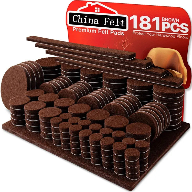 181pcs Furniture Felt Pad Set Self Adhesive Felt Pad Floor Protectors Furniture Protector Pads for Hardwood