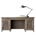 Weathered Oak Executive Desk with Shutter Doors
