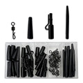 MR 60Pcs Carp Fishing Accessories Terminal Tackle Set Leap Clip Anti Tangle Sleeve Tail Rubber Quick Change Swivel Kit