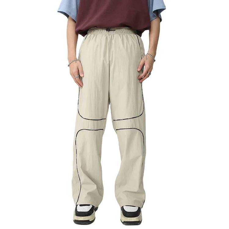 Nylon Pants Men Plus Size  Custom Korean Version Sweat Frock Pants Loose  Pants