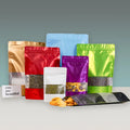 Customized Colorful Self-Sealing Zipper Aluminum Foil Bags Stand Pouches for Tea & Bait Food Packaging with Window