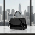 2026 Design Handbag Glossy Faux PU Leather Handbags Ladies Structured Tote Bag Stripe Shoulder Handbag Women Party Satchel Bags