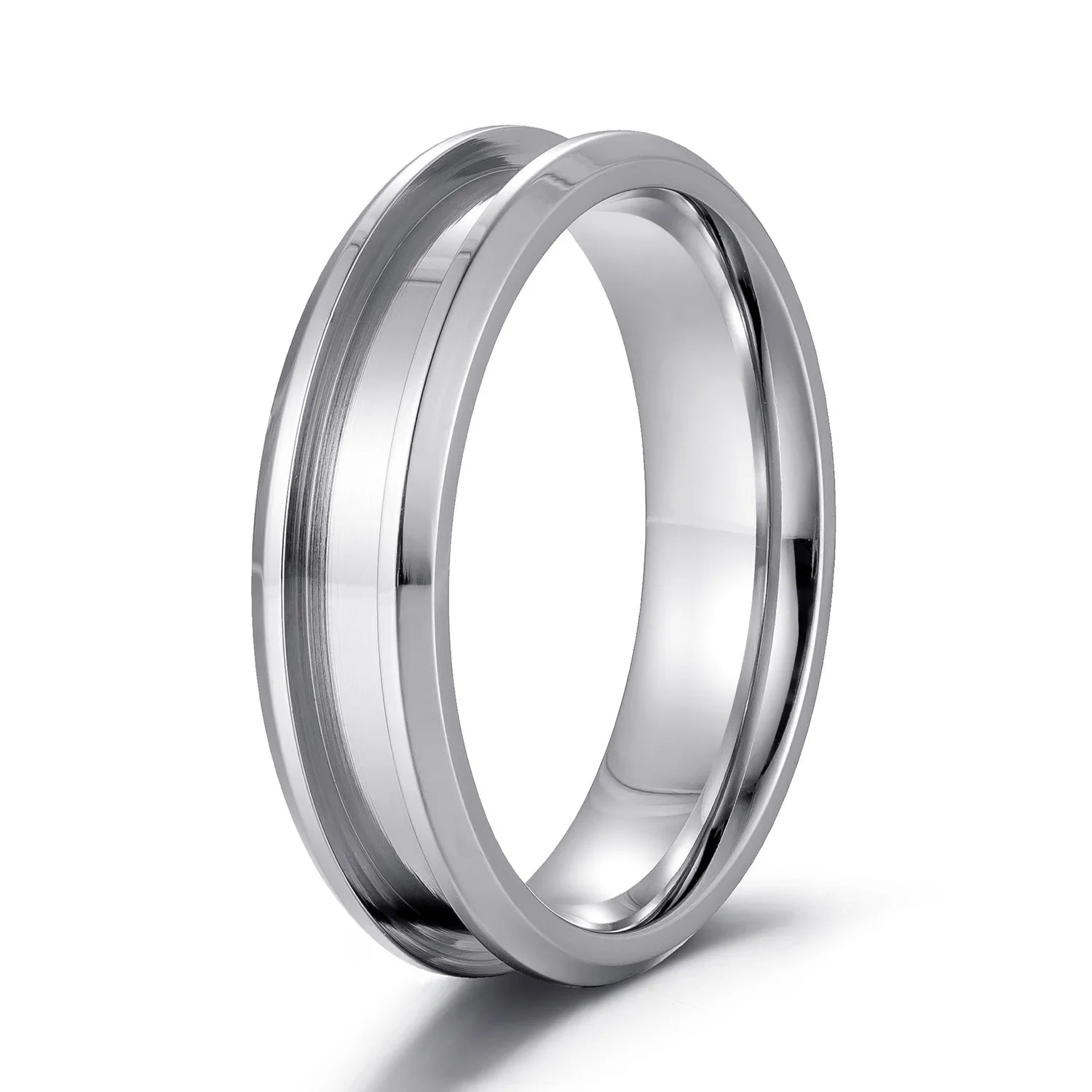 Factory Cheap Wholesale 6mm 1 Channel Stainless Steel Ring Blanks Ring Inlay Women Wedding Bands Jewelry