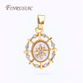 18k Gold Plated Natural Shell Polaris Star Pendant Necklace Making Inlaid Zircon Oval Hollow Charm DIY Jewelry Supplies
