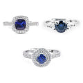 Luxury Unique Designer 925 Sterling Silver Rings Lab Created Blue Sapphire Rings New in 2024