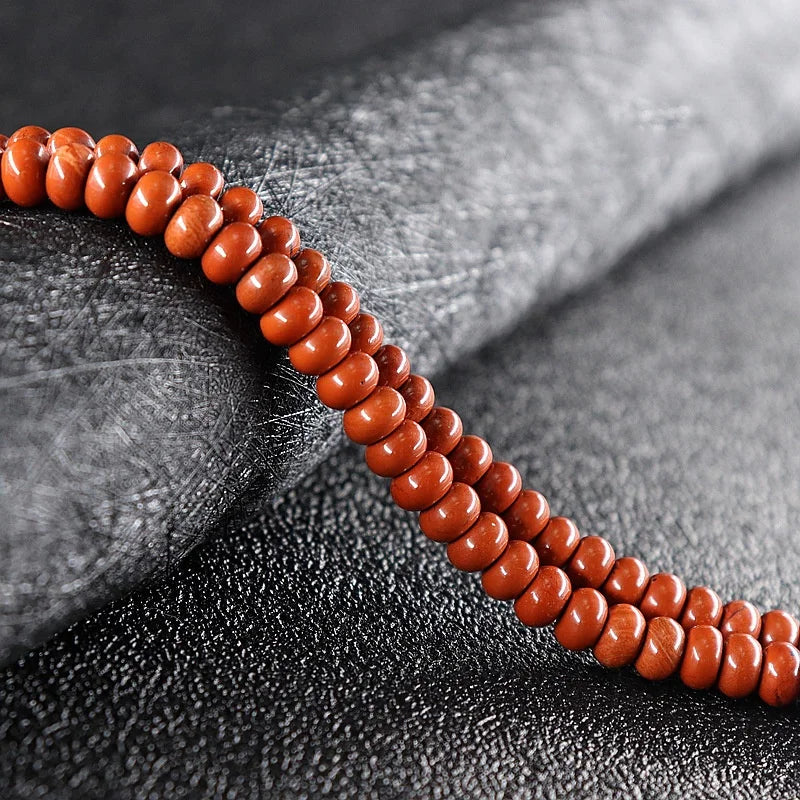 Wholesale Jewelry Making Fashion Crafts Natural Red Jasper Rondelle Abacus Wheel Spacer Loose Beads 15.5"