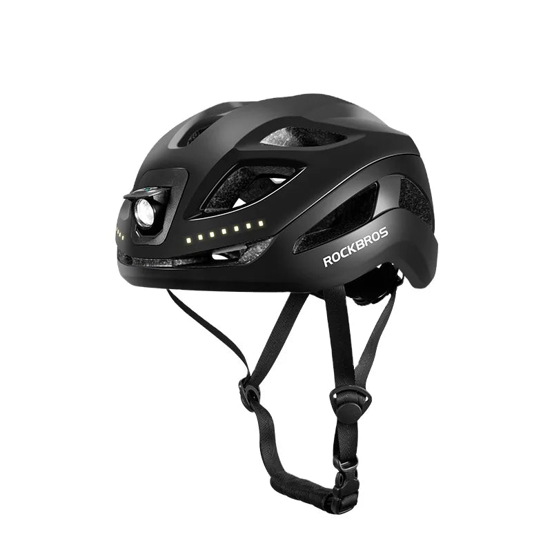 ROCKBROS Bike Cycle Helmets with Led Signal Lights Front and Back Light Rechargeable Safty Warning Bike Back Light Helmet