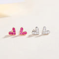 Fine Jewelry Classic 925 Silver Stud Earrings with Heart-Shaped Zircon Stylish Fashionable Earrings for Women's Anniversary