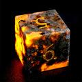 DND Board Game D6 D20 D12 D10 D8 Dice Handmade Polyhedral Natural Gemstone & Flame Stone 7-Piece Dice Set