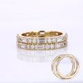 Starsgem Yellow Gold Jewelry baguette Step Cut  DEF VVS Moissanite 14k Solid Gold Ring