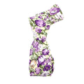 Spring Lilac Flower Notion Men Casual Fashion Printed Handmade Skinny Slim Floral Thin Organic Cotton Tie Suit Terno Gravata