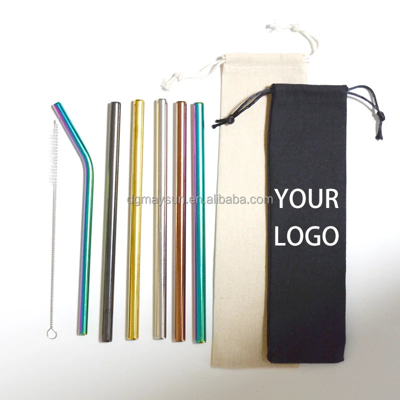 Food Grade 4mm 5mm 6mm 8mm 12mm Drinking 304 Metal Straw Reusable Mini Stainless Steel Straw