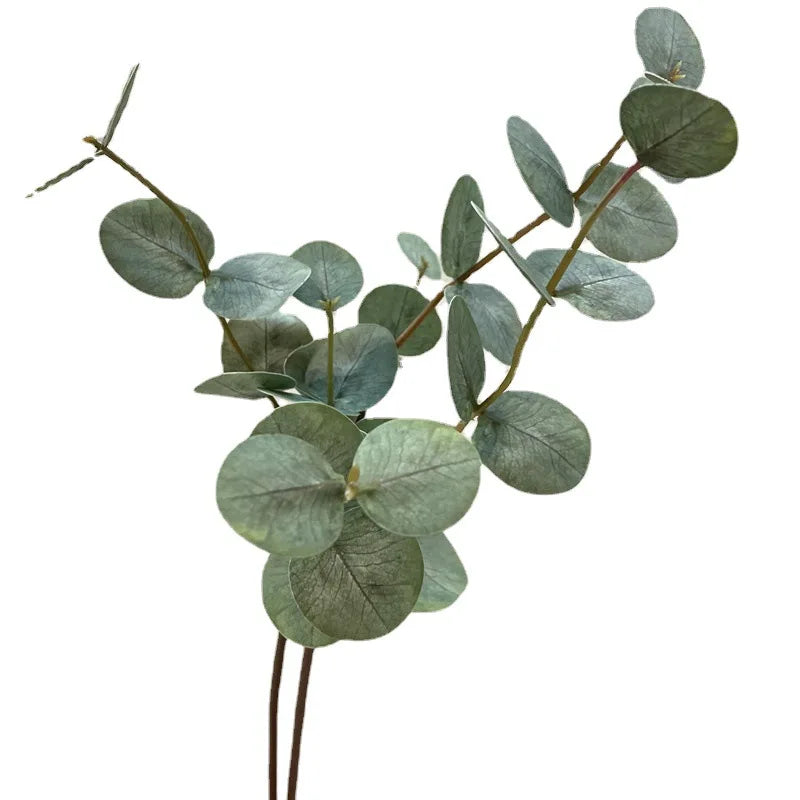 Wholesale 3D Printing 3 Forks Real Touch Artificial Eucalyptus Leaves