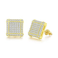 RST Fashion Trendy Hip Hop Jewelry Women Men Bling Full AAA Zircon Geometric Brass Hoop Earrings Party Gift