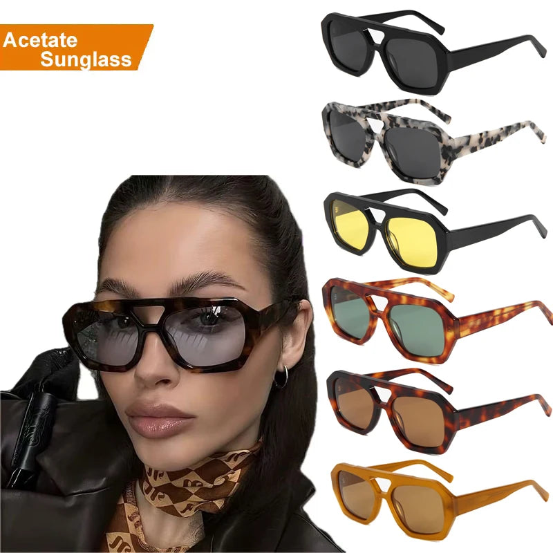 New Arrival Thick Acetate Frame Polarized Square Retro Sun Glasses Factory Direct Sales Luxury Shades Sunglass