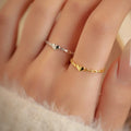 Hollow Out Chain Ring 925 Sterling Silver Fine Jewelry Adjustable Heart Rings for Women