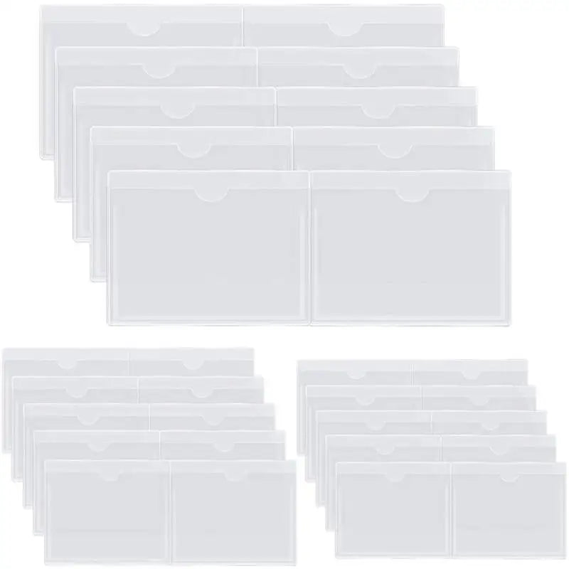 Clear Business Cards Clear Adhesive Pockets Pouch Label Index Top Load Holds Binder Envelop Case Plastic Sleeves Cardholder
