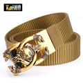 New Fashion Retro Men's Nylon Business Belt Alloy Automatic Buckle Belt Jeans Wild Belt
