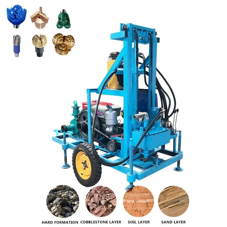 CS3502 Brunnenbohrmaschine Diesel Drilling Rig 30m to 130m Movable with Engine for Water Well