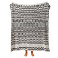 Bohemia Wavy Shape 100% Cotton Knitted Throw Blanket for Couch QY