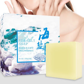 Natural Goat Milk Sea Salt Whitening Herbal Skincare Soap for Face Mite Removal Men and Women Moisturizing & All Skin Types