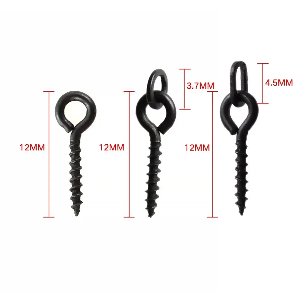 1000 Pieces Carp Fishing Boilie Screw with Solid Ring Bait Tool Chod Rigs Carp Fishing Terminal Tackle in Bulk Package