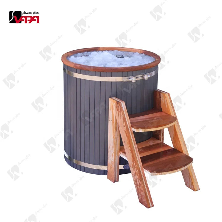 Vapasauna Direct Manufacturer Ice Tub 304# Stainless Steel Liner and Red 25 Hotel Red Cedar Spa Tubs Traditional Sauna Rooms