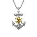 Fashionable Black and Silver Color Skull Mix Cross Anchor Pendant Necklace China Supplier for Men Jewelry