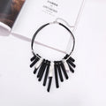 Fashion Gold-Tone Fringe Slate Rods Collar Necklace Bib Statement Chunky Tribal Necklace Woman Jewelry