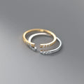 Unique Design 925 Sterling Silver CZ Pave Brief Thin S925 Finger Ring Jewelry Women R00018
