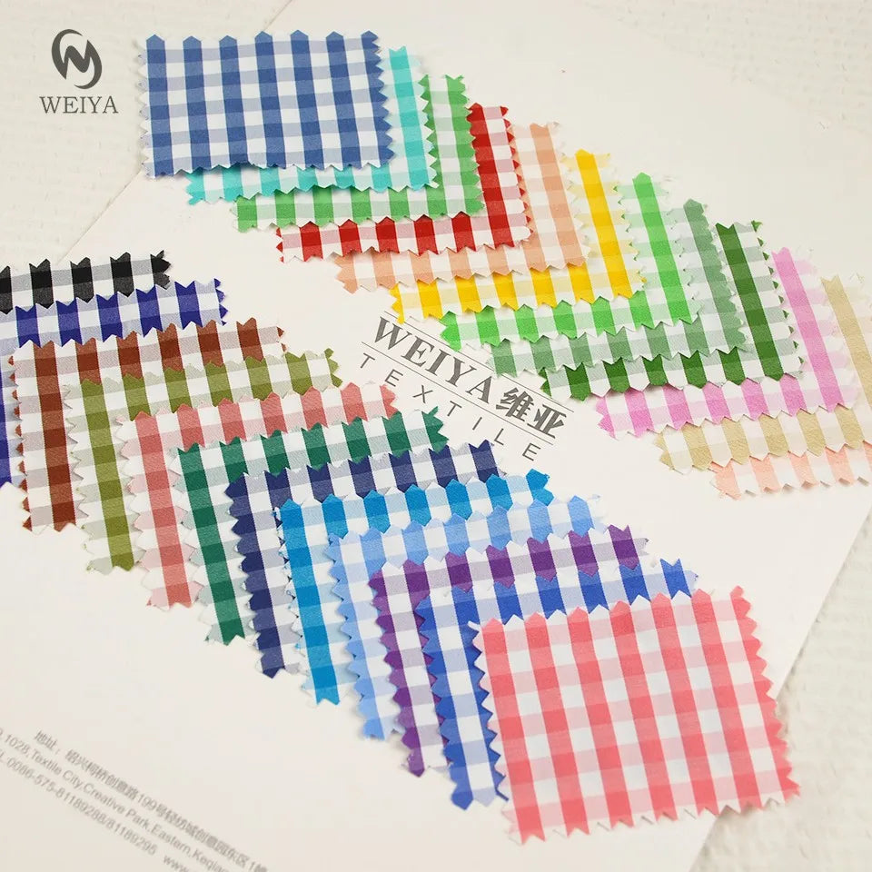 Ready Ship Woven 65% Polyester 35% Cotton Yarn Dyed Color Check Plaid Fabric for Girl Boy Shirt Dress