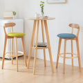 Nordic Solid Wood Backrest Light Luxury bar Chair