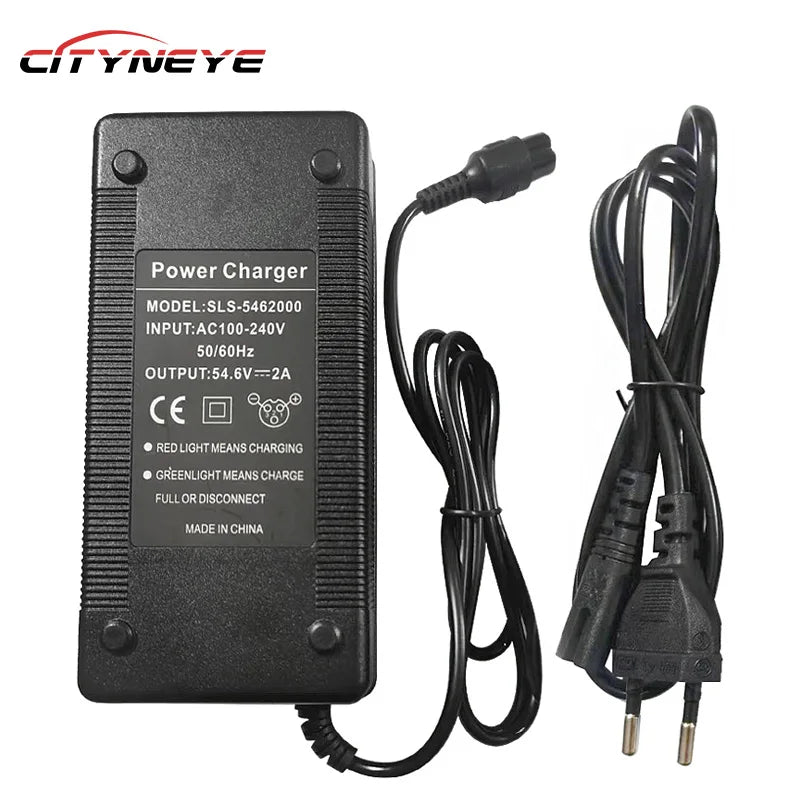 Power Charger Fast Charging Adapter DC 54.6V 2A Battery Charger for 10 Inch Kugoo M4 Electric Scooter