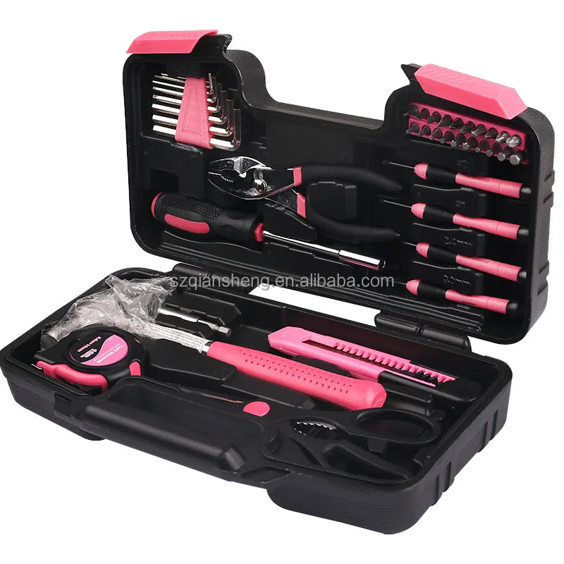 Multifunctional Household Hardware 39 Piece Combination Tool Set DIY Lady Manual Repair Tool