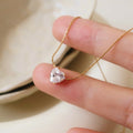 Versatile Light Luxury Stainless Steel Necklace Waterproof Super Shiny Zircon Heart Clavicle Chain Necklace Jewelry for Women
