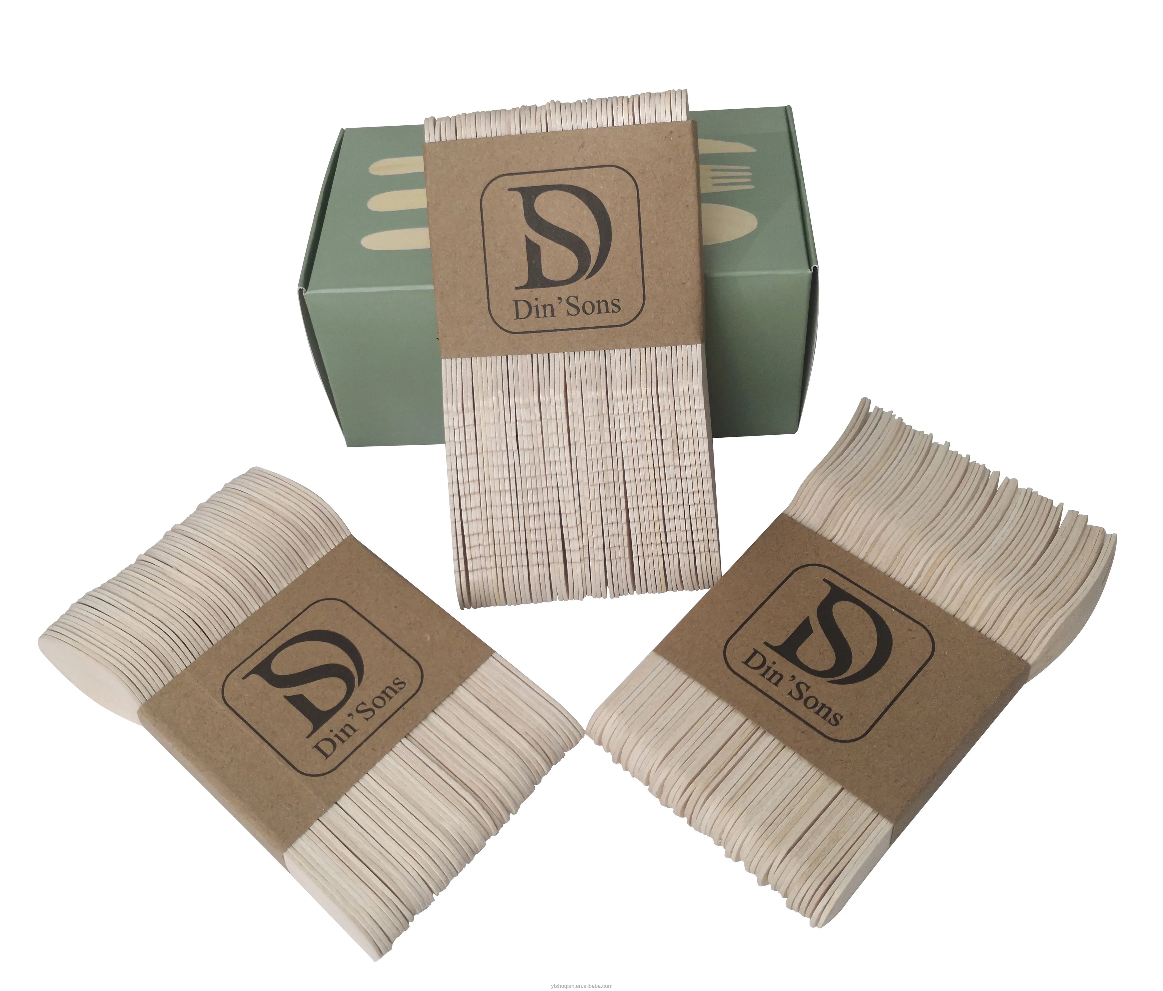 Natural One Set with Spoon Knife and Fork Edible Wooden Cutlery Eco Friendly Wood Cutlery Set Spoon with Logo on Sales
