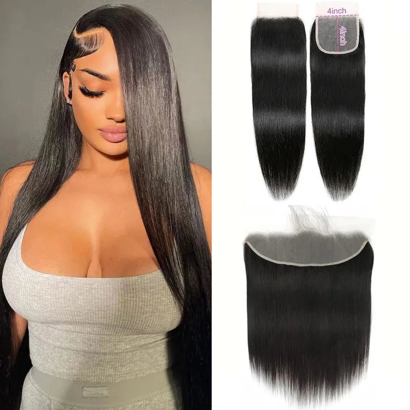 Straight 13x4 13x6 Lace Frontal Only 100% Virgin Human Swiss HD Lace Closure Frontal Customized Texture for Black Woman