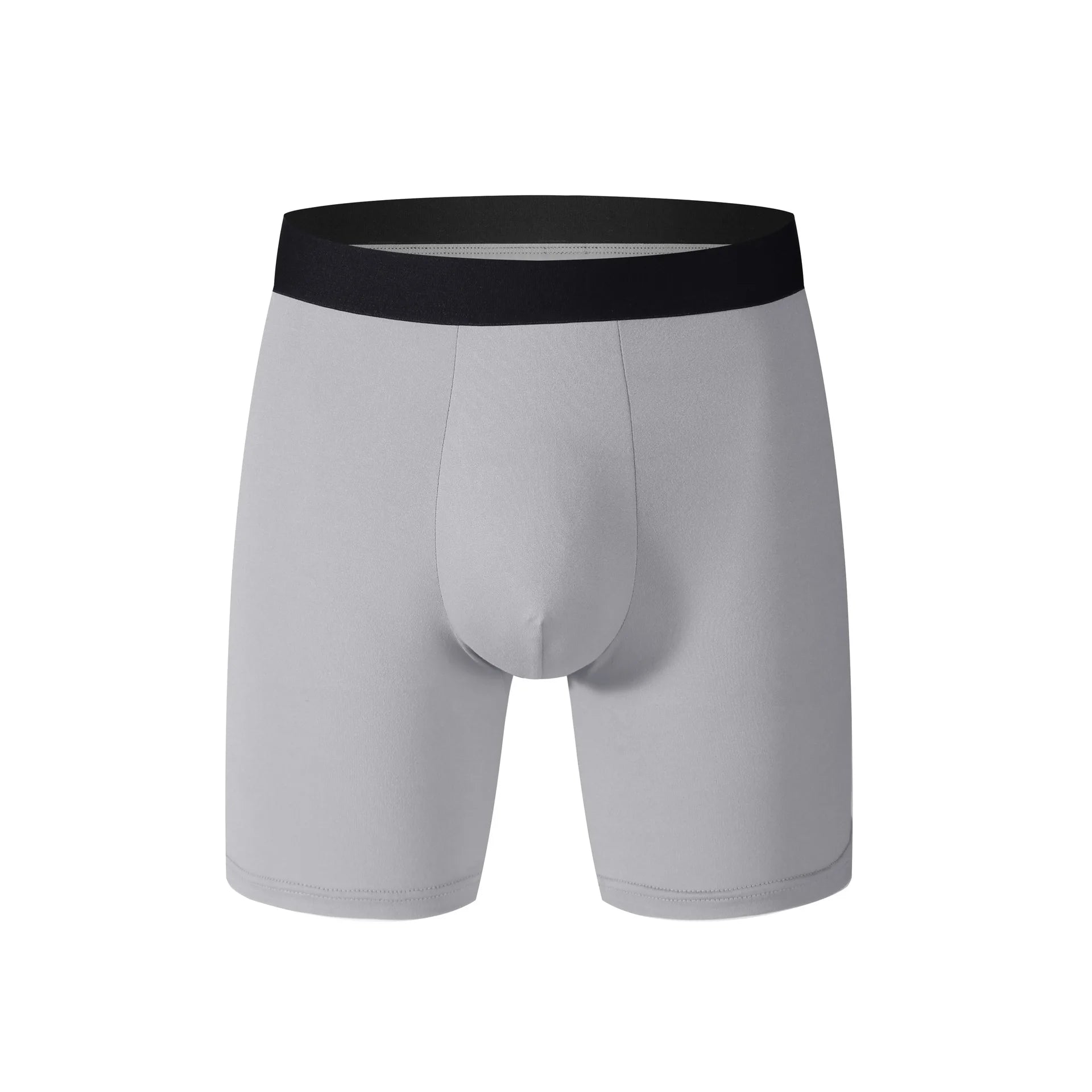 Wholesale Men's Mid-rise Long Tube Boxers Custom logo Breathable Sports Boxer Briefs Polyester Underwear Shorts for Male