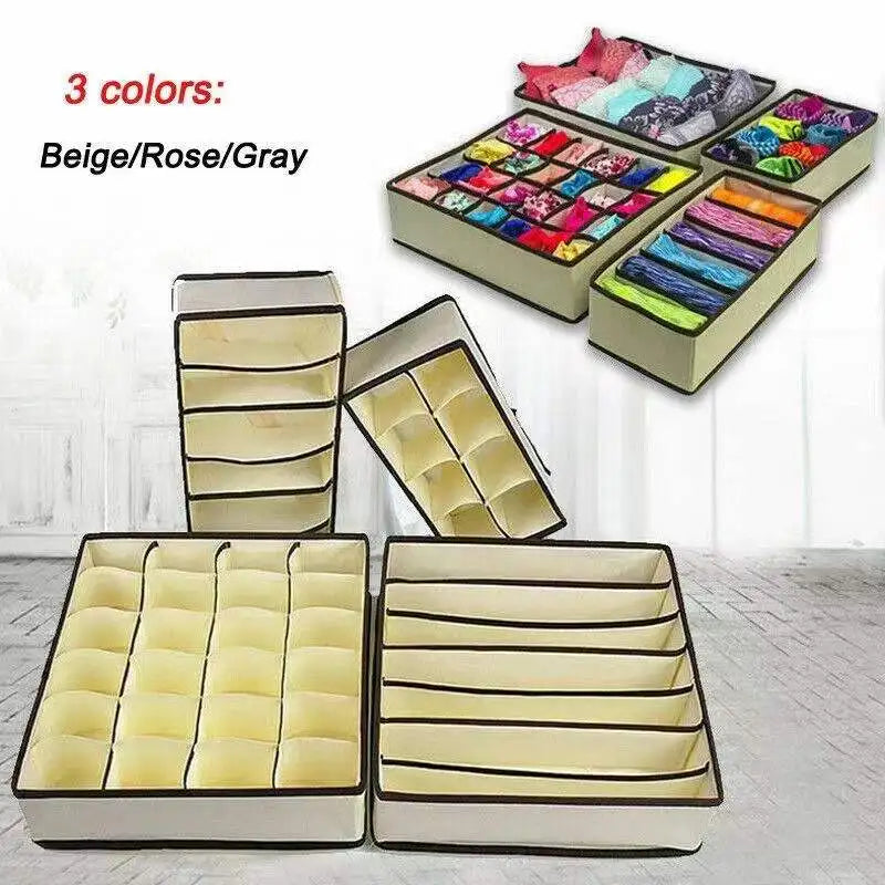 4-Piece Non Woven Foldable Closet Dresser Organizer Large Capacity Bed Underwear Clothes Storage Box for Living Room Bag