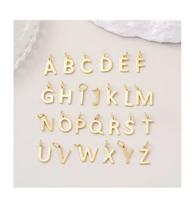 18k Gold Filled a to Z 26 Letters Charm Initial Charm Letter Pendant for DIY Bracelet Necklace Jewelry Making