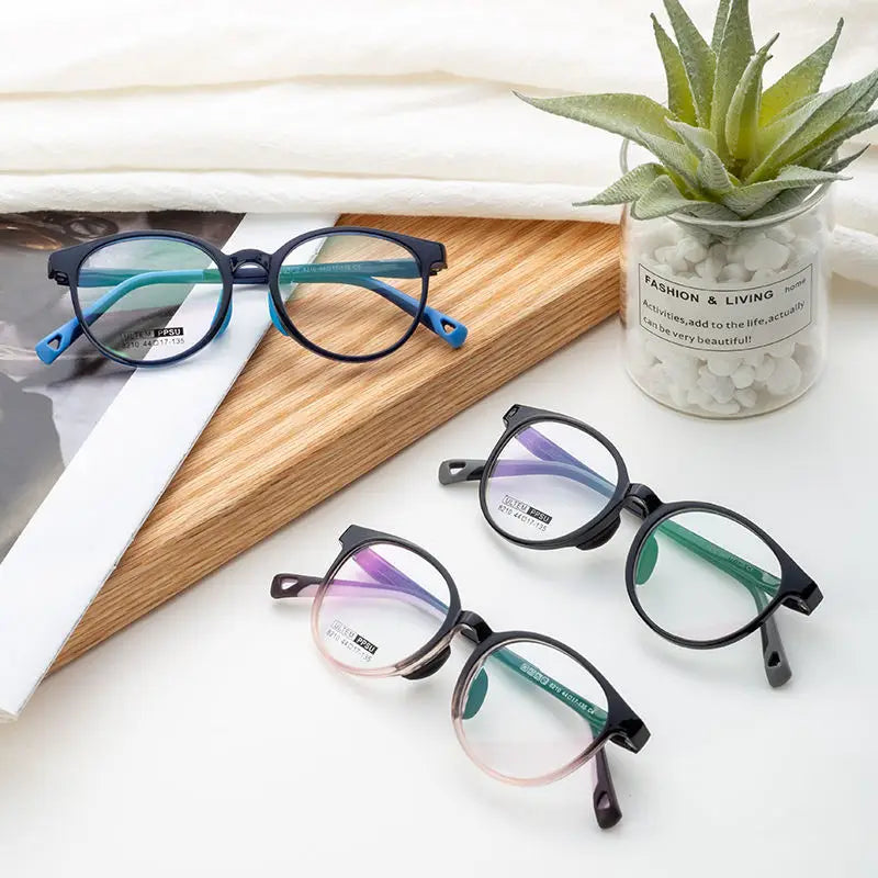 Unisex Flexible PPSU Material Optical Glasses Frame Comfortable Fashionable Multicolor Eyeglasses for Kids Usage for Protection