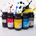 Inkworld UV for Ricoh Digital Printing Soft & Hard 1000ml with BK/C/M/Y/White/Varnish Colors Free Sample MegaBDM