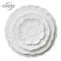 Super March White Relief Ceramic Plate Dinner Dish Porcelain Dinnerware Set for Wedding Party in Stock