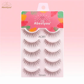 Abestyou Natural Style Reusable Self-Adhesive Eyelashes Strip Clear Band False Eyelashes