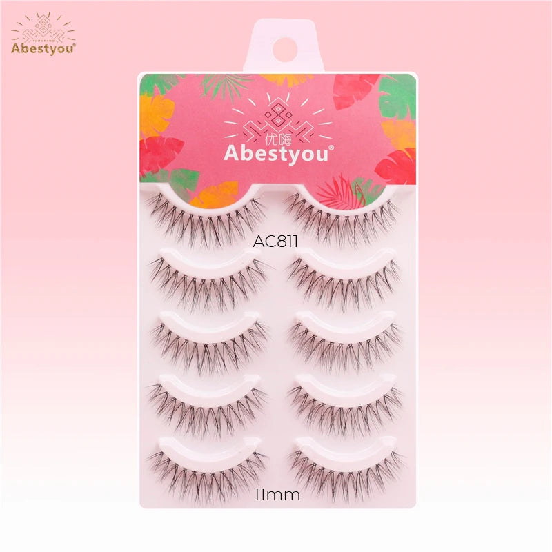 Abestyou Natural Style Reusable Self-Adhesive Eyelashes Strip Clear Band False Eyelashes MegaBDM