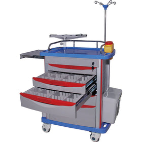 Emergency Medical Trolley Cart Clinic Emergency Medicine Trolley With Hooks