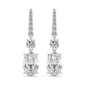 Best 8A CZ 10*14mm 925 Sterling Silver Tassel Ear Hooks Oval Pointed Bottom Oval Cut Clip-on Earrings