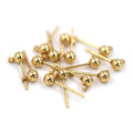 Jewelry Making DIY Round Ball Earring Stud Posts 18k Gold Plated Stainless Steel Earring Backs with Loop