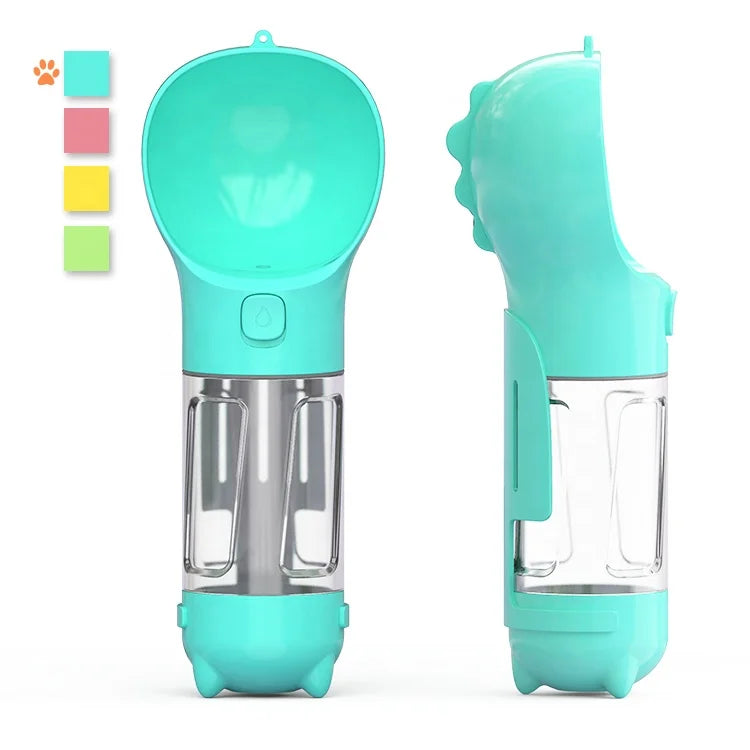Newest 3 in 1 Dog Travel Water Bottle with Poop Bag Holder Treat Dispenser MegaBDM