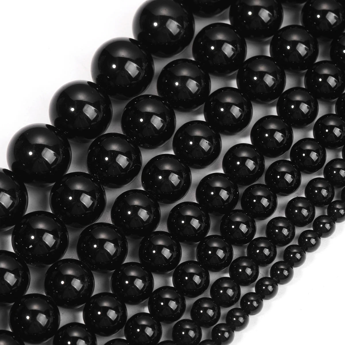 Wholesale Factory Jewelry Making Accessory 4 6 8 10mm Matte Round Black Obsidian Stone Beads